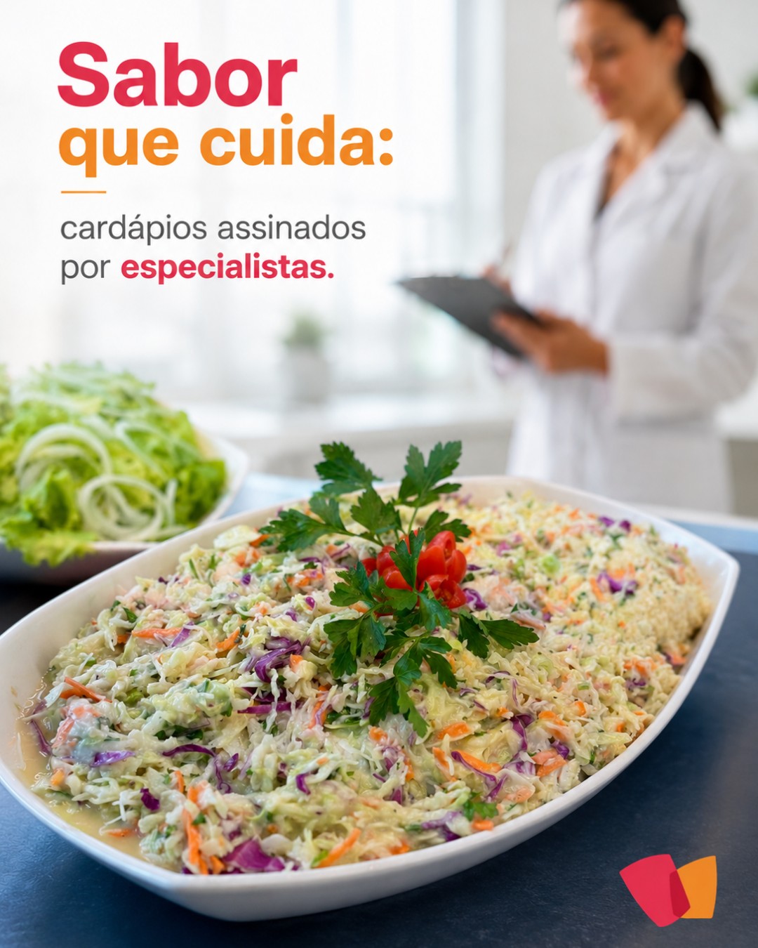 Sabor que cuida: cardápios assinados por especialistas.